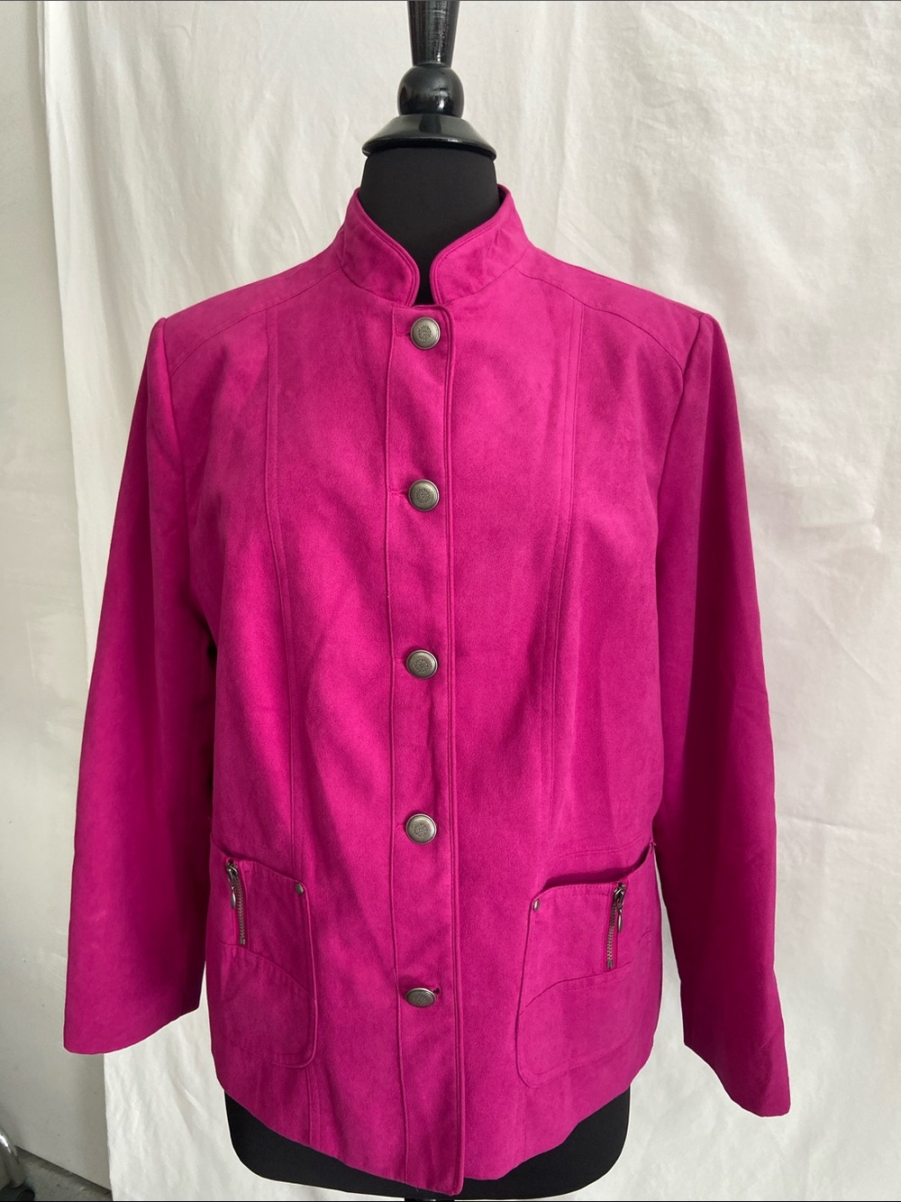 TanJay Women's Fuchsia Stand-Collar Utility Jacket 16P